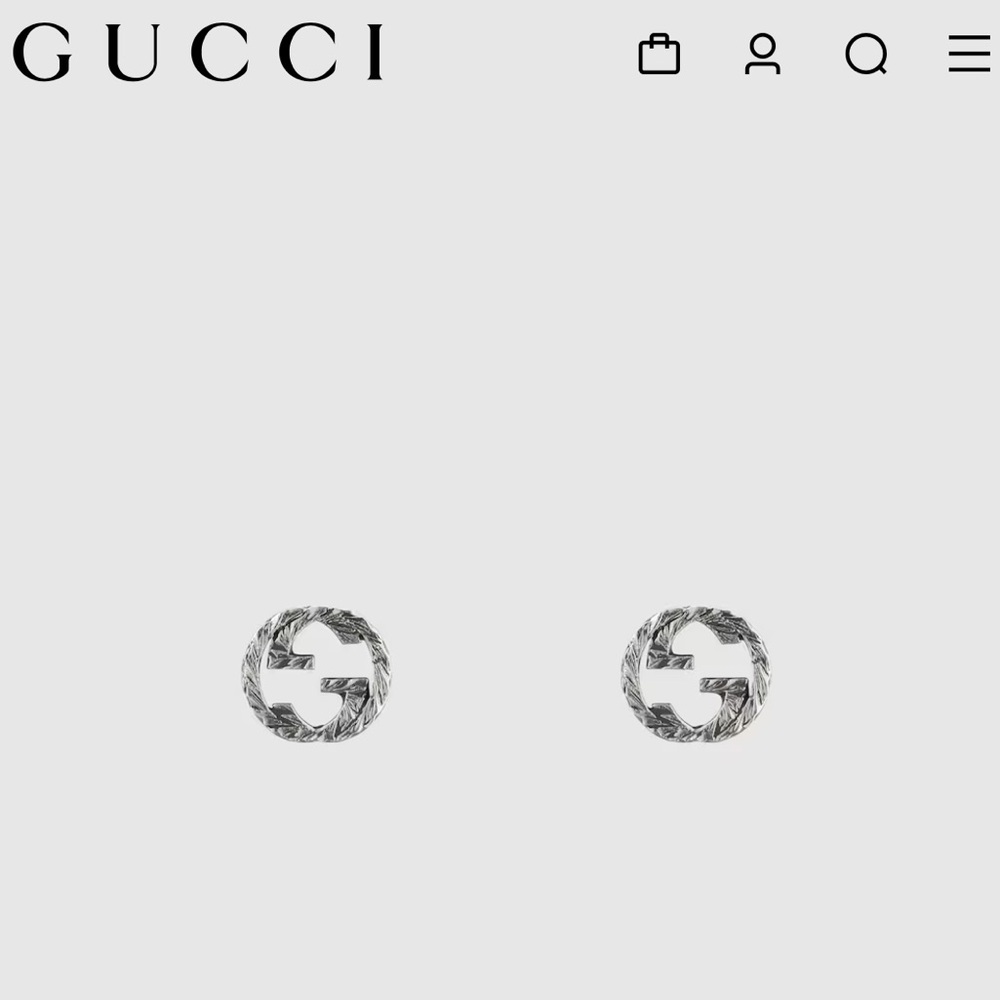 Gucci Silver Interlocking Logo Earrings - image 1